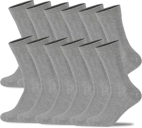 Mens Ribbed Bamboo Rayon Dress Socks,Mid Calf,Moisture Wicking,Anti-Odor,Durable Crew Socks Size 10-13 in Saudi Arabia