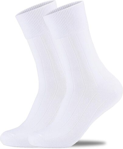 Mens Ribbed Bamboo Rayon Dress Socks,Mid Calf,Moisture Wicking,Anti-Odor,Durable Crew Socks Size 10-13 in Saudi Arabia