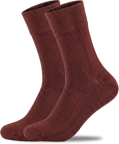 Mens Ribbed Bamboo Rayon Dress Socks,Mid Calf,Moisture Wicking,Anti-Odor,Durable Crew Socks Size 10-13 in Saudi Arabia
