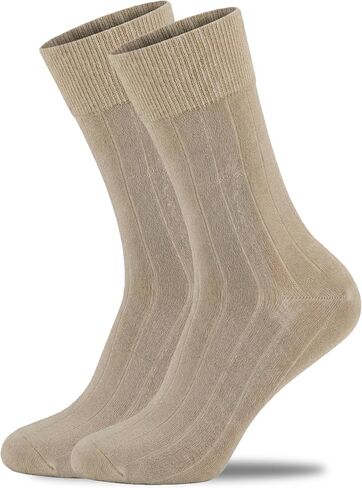 Mens Ribbed Bamboo Rayon Dress Socks,Mid Calf,Moisture Wicking,Anti-Odor,Durable Crew Socks Size 10-13 in Saudi Arabia