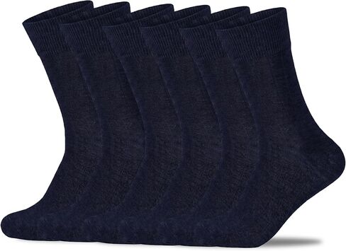 Mens Ribbed Bamboo Rayon Dress Socks,Mid Calf,Moisture Wicking,Anti-Odor,Durable Crew Socks Size 10-13 in Saudi Arabia