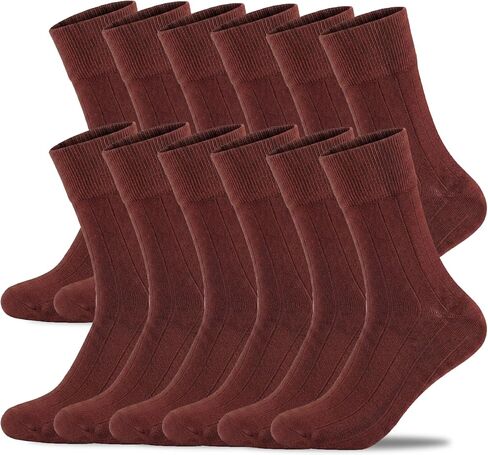 Mens Ribbed Bamboo Rayon Dress Socks,Mid Calf,Moisture Wicking,Anti-Odor,Durable Crew Socks Size 10-13 in Saudi Arabia