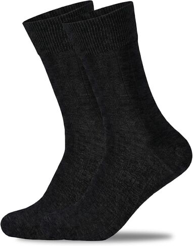 Mens Ribbed Bamboo Rayon Dress Socks,Mid Calf,Moisture Wicking,Anti-Odor,Durable Crew Socks Size 10-13 in Saudi Arabia