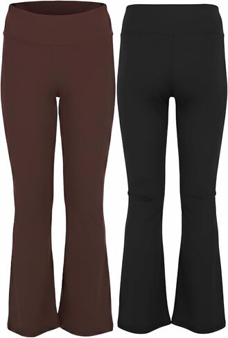 Yogalicious Girls 2 Pack Ribbed Everyday High Waist Flared Leg Pant in Saudi Arabia