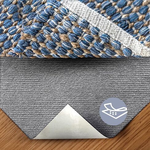 Cozy Den 23.8" x 23.8" Non Slip Rug Pads | Felt & Rubber| for Area Rugs & Tile Floors to Keep Your Rugs Safe and in Place | 20 Pcs - Nevada Gray in Saudi Arabia