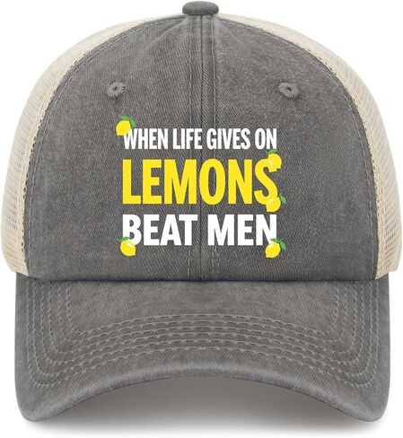 Whens Life Gives You Lemons Beat Men Hats for Women Vintage Washed Distressed in Saudi Arabia