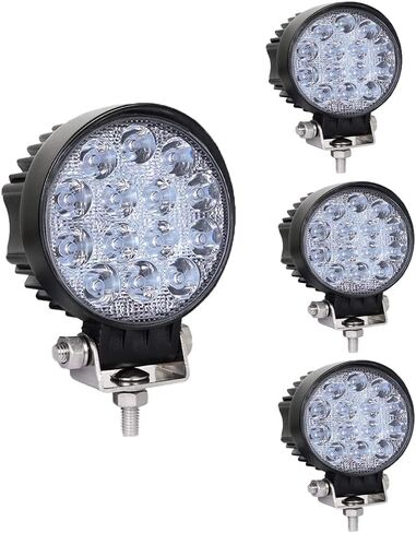 10 قطع 42 وات مصباح عمل LED، قرون إضاءة LED، أضواء مستديرة للفيضانات أضواء الطرق الوعرة مصابيح LED مناسبة للشاحنات على الطرق الوعرة والمركبات ATV SUV UTV 4WD قارب جرار/بقعة in Saudi Arabia