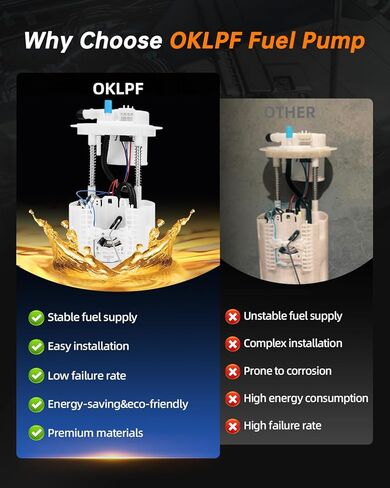 OKLPF Electric Fuel Pump Module Assembly E7280M Compatible With 2014-2018 Jeep Cherokee L4 2.4L, 2015-2016 Chrysler 200 L4 2.4L, 2013-2016 Dodge Dart L4 2.4L, 2013 Dart L4 2.0L in Saudi Arabia