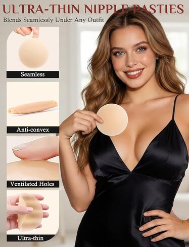 4 Pairs Silicone Nipple Covers for Women, Reusable Adhesive Invisible Pasties, No Show Nippleless Covers for Strapless & Backless Wear Nude in Saudi Arabia