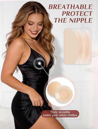 4 Pairs Silicone Nipple Covers for Women, Reusable Adhesive Invisible Pasties, No Show Nippleless Covers for Strapless & Backless Wear Nude in Saudi Arabia