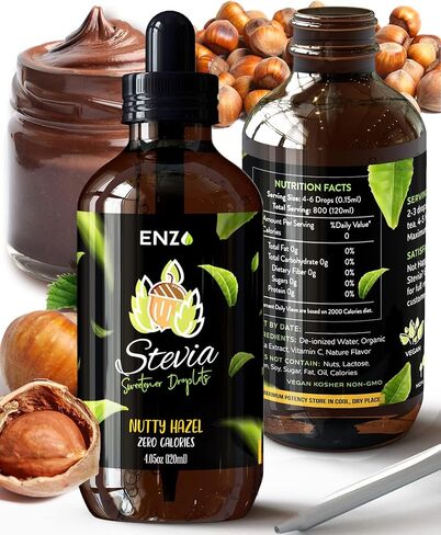 Enzo Liquid Stevia Drops Our Zero Calories Sweetener (4oz - 800 Servings/Bottle) - Cinnamon - All Natural flavoring with No Artificial Additives & Filler Ingredient in Saudi Arabia