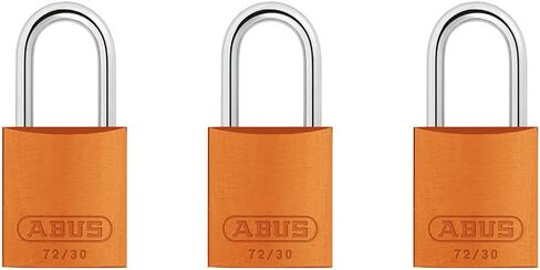 ABUS Yellow 72/30 Lockout Tagout Safety Padlock w/ 1" Shackle, 3 Pack, Keyed Alike, 3 Padlocks with 6 Keys in Saudi Arabia