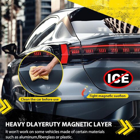 2 Pack NO ICE Car Magnet - 4x6 inches Anti ICE Vinyl Coat of Arms Auto Bumper Magnets - for Car Truck SUV, Mailboxes, or Any Other Magnetic Surfacet (Elliptical) in Saudi Arabia