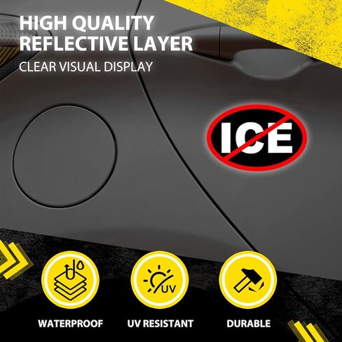 2 Pack NO ICE Car Magnet - 4x6 inches Anti ICE Vinyl Coat of Arms Auto Bumper Magnets - for Car Truck SUV, Mailboxes, or Any Other Magnetic Surfacet (Elliptical) in Saudi Arabia