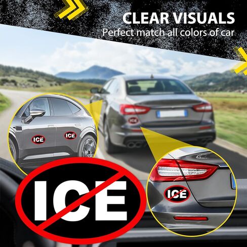 2 Pack NO ICE Car Magnet - 4x6 inches Anti ICE Vinyl Coat of Arms Auto Bumper Magnets - for Car Truck SUV, Mailboxes, or Any Other Magnetic Surfacet (Elliptical) in Saudi Arabia