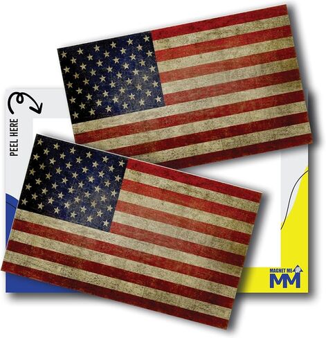 Magnet Me Up: Weathered American Flag Car Magnet Decal - 4x6 Inch - Red, White, Blue - Heavy-Duty Automotive Old Glory Magnet for Car, Truck, SUV - Crafted in USA - Ideal for Any Magnetic Surface in Saudi Arabia