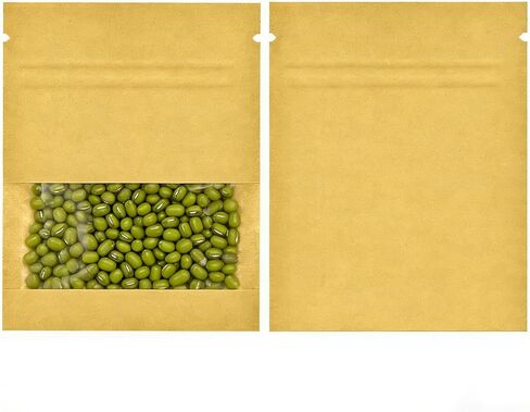 160 عبوة من Volokitx مقاس 2.8 × 3.5 بوصة مغلفات بذور قابلة للإغلاق مع نافذة شفافة، مغلفات ورق كرافت بنية صغيرة لتوفير البذور والحديقة المنزلية in Kuwait