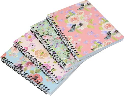 YIKANGHENG 4 Pcs A5 Size Spiral Notebook, 8.3 In x 5.9 In Thick Paper Hardcover 8mm Ruled 80 Sheets for Study Office and Notes (daisy) in Saudi Arabia