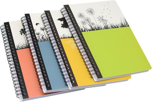 YIKANGHENG 4 Pcs A5 Size Spiral Notebook, 8.3 In x 5.9 In Thick Paper Hardcover 8mm Ruled 80 Sheets for Study Office and Notes (daisy) in Saudi Arabia