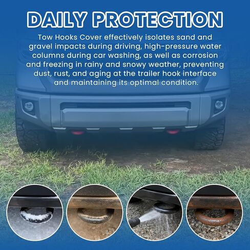 قطعتان من أغطية خطافات السحب متوافقة مع 2017 2018 2019 2020 2021 2022 2023 2024 2025 2026 Ford Super Duty F250 F350 F450، تناسب خطافات السحب الأمامية (أحمر) in Saudi Arabia