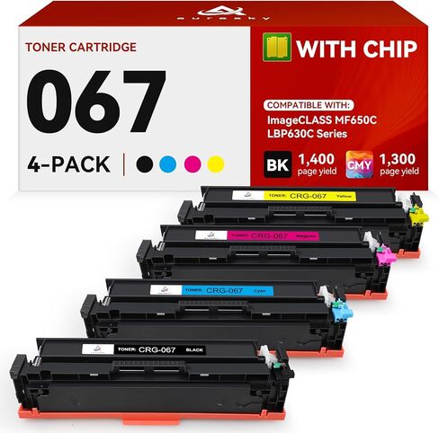 استبدال خرطوشة الحبر المتوافقة لخرطوشة الحبر Canon 055 055H عالية السعة لطابعة Canon Color ImageCLASS MF743Cdw MF741Cdw MF746Cdw MF743 (أسود سماوي أرجواني أصفر، 4 عبوات) in Kuwait