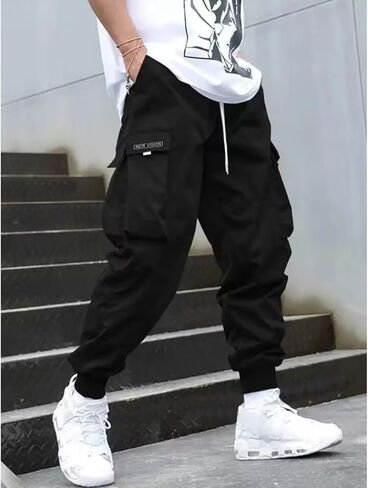 Men’s Cargo Jogger Pants Loose Fit Outdoor Casual Athletic Work Pants Straight Leg for Spring Fall in Saudi Arabia