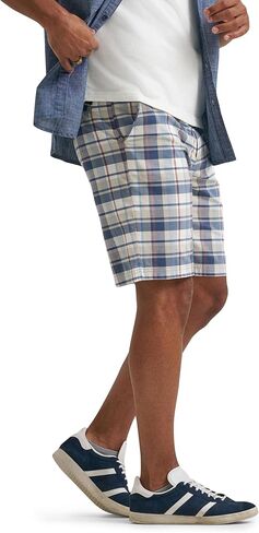 Lee Men's Extreme Motion Flat Front Short, Slate Gray Plaid, 40 in Saudi Arabia