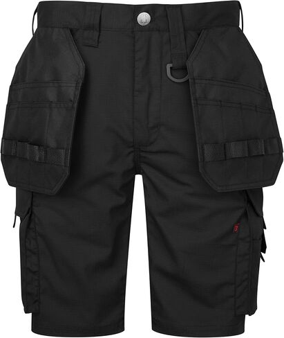 Mens Workwear Shorts - Slim Fit - Stretch Rip Stop Fabric Holster Multi Pockets Cordura YKK Zip - Bevel Pro in Saudi Arabia