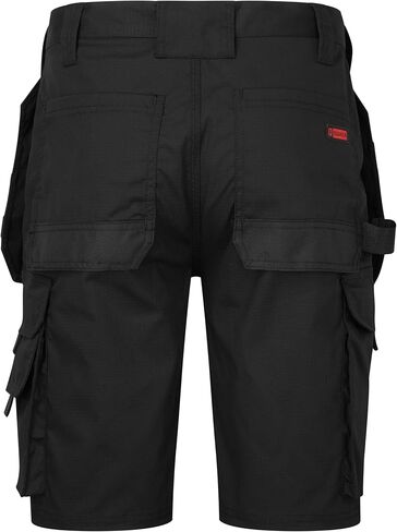 Mens Workwear Shorts - Slim Fit - Stretch Rip Stop Fabric Holster Multi Pockets Cordura YKK Zip - Bevel Pro in Saudi Arabia