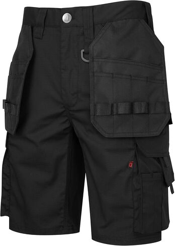 Mens Workwear Shorts - Slim Fit - Stretch Rip Stop Fabric Holster Multi Pockets Cordura YKK Zip - Bevel Pro in Saudi Arabia