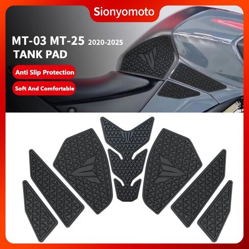 مجموعة ملصقات واقية لخزان الوقود متوافقة مع MT-03 MT03 MT-25 MT25 2020 2021 2022 2023 2024 2025- مجموعة حماية مضادة للانزلاق، أسود | 7 قطع in Kuwait