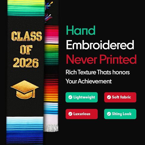 Mexican Graduation Sash Class of 2024 | Mexican Graduation Stole | Serape Stole in Kuwait