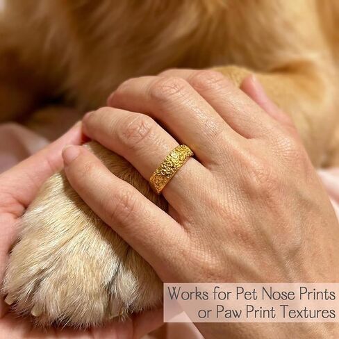 Custom Pet Noseprint Sterling Silver Ring – No Kit or Messy Wax Required! | Honor Your Once-In-A-Lifetime Bond | Cat and Dog Christmas Gifts for Pet Lovers | Personalized Pet Loss Sympathy Gift [6MM] in Kuwait