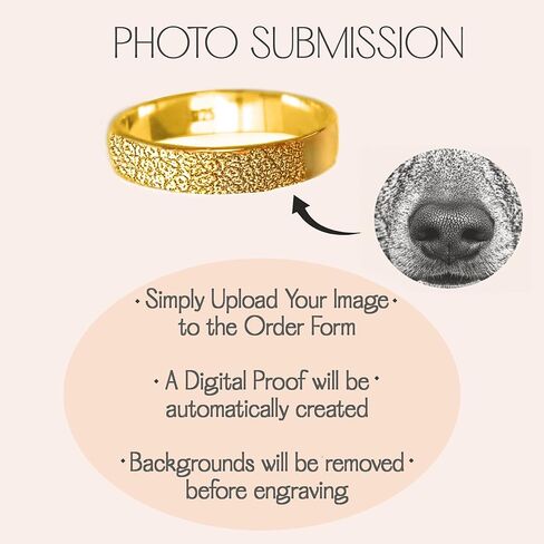 Custom Pet Noseprint Sterling Silver Ring – No Kit or Messy Wax Required! | Honor Your Once-In-A-Lifetime Bond | Cat and Dog Christmas Gifts for Pet Lovers | Personalized Pet Loss Sympathy Gift [6MM] in Kuwait