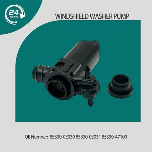 Black Windshield Washer Pump with Grommet for Lexus RX350 RX350L UX200 for Toyota C-HR Corolla Highlander RAV4 OE 85330-0E030 85330-0E031 85330-47100 Car Front Water Washer Fluid Pump in Kuwait