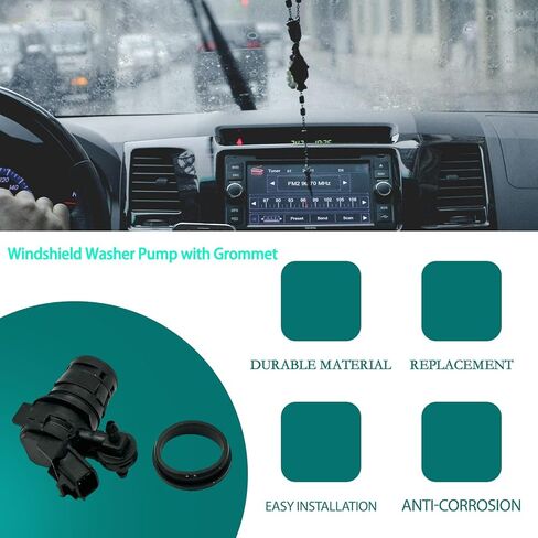 Black Windshield Washer Pump with Grommet for Honda Odyssey 2005 2006 2007 2008 2009 2010 76806-SHJ-A01 76806SHJA01 Car Front Water Washer Fluid Pump in Kuwait