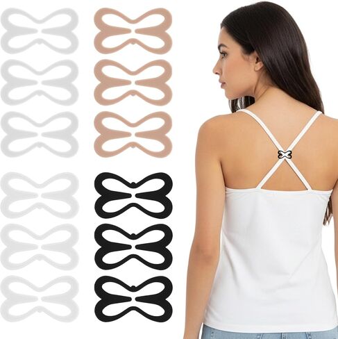 Bra Strap Clips to Make Racerback, 12 Pack Bra Straps Holder Clips for Racerback Bra Strap Holders for Slipping Conceal Straps Cleavage Control, Cross Back Converters in Saudi Arabia