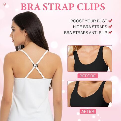 Bra Strap Clips to Make Racerback, 12 Pack Bra Straps Holder Clips for Racerback Bra Strap Holders for Slipping Conceal Straps Cleavage Control, Cross Back Converters in Saudi Arabia