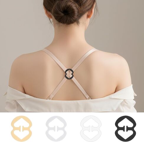 12 PCS Clear Bra Straps for Women: 8 PCS Invisible Adjustable Clear Bra Straps and 4 PCS Bra Clips to Make Racerback, Bra Strap Holders for Slipping for Women in Saudi Arabia