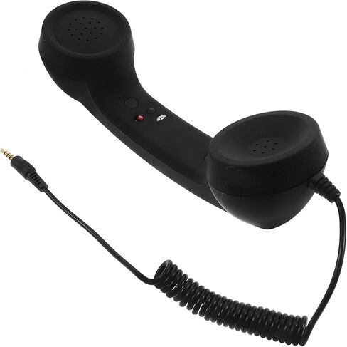 VILLCASE 3.5mm Retro Phone Handset for Smartphones Vintage Handset Adjustable Tone Phone Telephone Receiver Microphone for iOS Android Black in Saudi Arabia