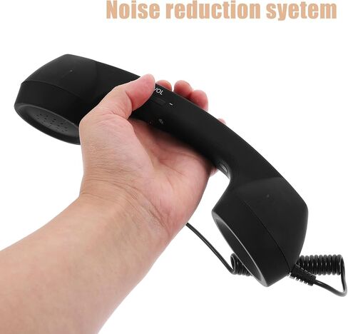 VILLCASE 3.5mm Retro Phone Handset for Smartphones Vintage Handset Adjustable Tone Phone Telephone Receiver Microphone for iOS Android Black in Saudi Arabia