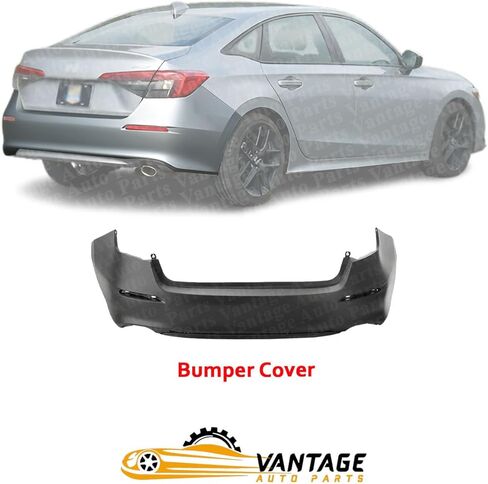 Rear Bumper Cover Compatible with Honda Civic Sedan 2022-2024 | DIRECT REPLACEMENT | Primed | Plastic | 04715T20A00ZZ | HO1100323 in Saudi Arabia