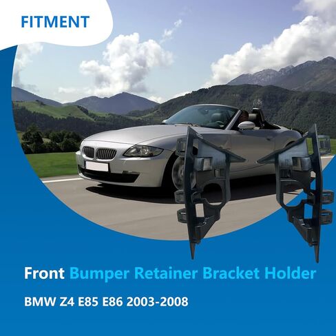 1 Pair Front Bumper Retainer Bracket Holder (Left & Right) - Compatible with BMW E85 E86 Z4 2003-2008 - Bumper Cover Support Set - Replaces# 51117165179, 51117165180, 51117016065, 51117016066 in Saudi Arabia