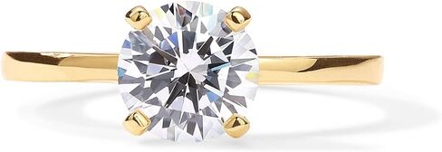 PAVOI 18K Sterling Silver Gold Round Cut Solitare 1.5 CT Moissanite Engagement Rings for Women - Moissanite Wedding Band for Women - Stone Promise Rings in Kuwait