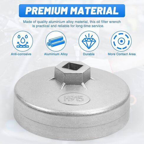 92mm Oil Filter Wrench: 15 Flutes Oil Filter Removal Tool Compatible with ACDelco PF25/ PF35/ PF454 Wix 51372XP/ 51258 Oil Filter(915) in Saudi Arabia