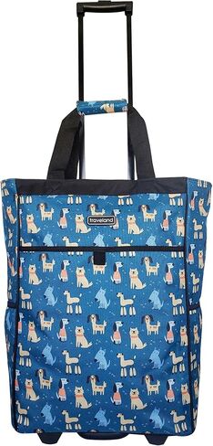 Printed Rolling Shopping Bag, 20L x 14H x 8D inches, Dog Pattern in Saudi Arabia
