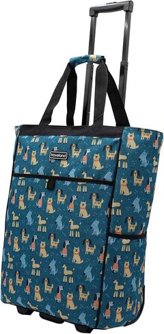 Printed Rolling Shopping Bag, 20L x 14H x 8D inches, Dog Pattern in Saudi Arabia