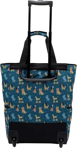 Printed Rolling Shopping Bag, 20L x 14H x 8D inches, Dog Pattern in Saudi Arabia