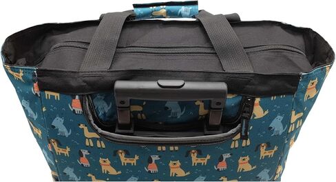 Printed Rolling Shopping Bag, 20L x 14H x 8D inches, Dog Pattern in Saudi Arabia