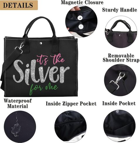 GJTIM Sorority Inspired Gift 25 Years of Sisterhood Gift It's The Silver Silver Star Sorority Sister Canvas Tote Bag in Saudi Arabia